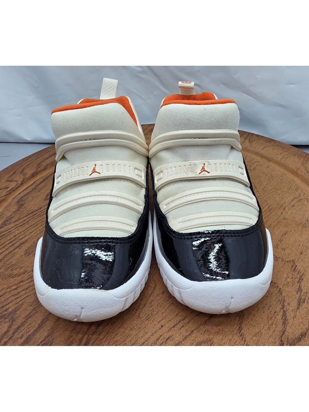 Jordan 11 Baby Slip On Sneakers Black White Orange Low Top Size 9C BQ7102-108 - Picture 8 of 13